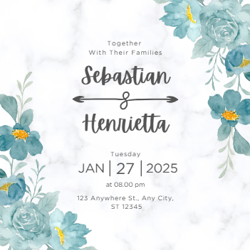 Elegant Floral Wedding Invitation Template