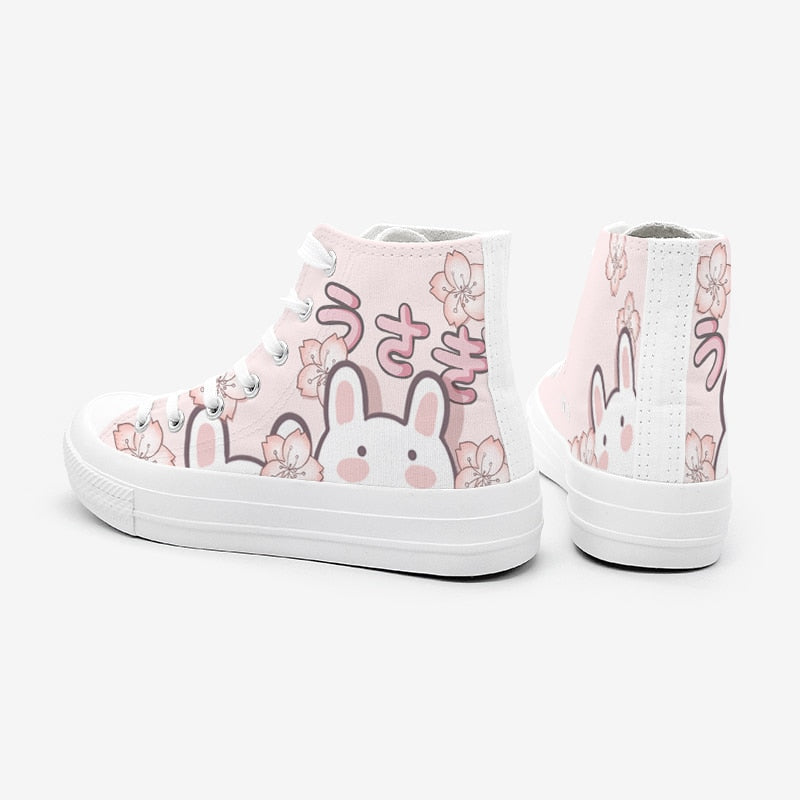 Usagi Blossom High Tops – Kawaii Bunny Sneakers
