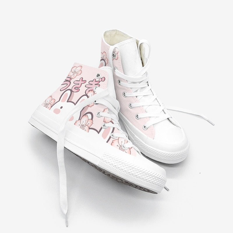 Usagi Blossom High Tops – Kawaii Bunny Sneakers