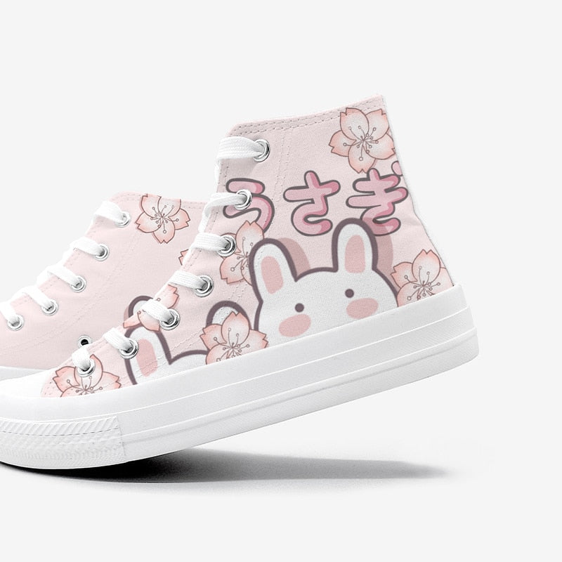Usagi Blossom High Tops – Kawaii Bunny Sneakers