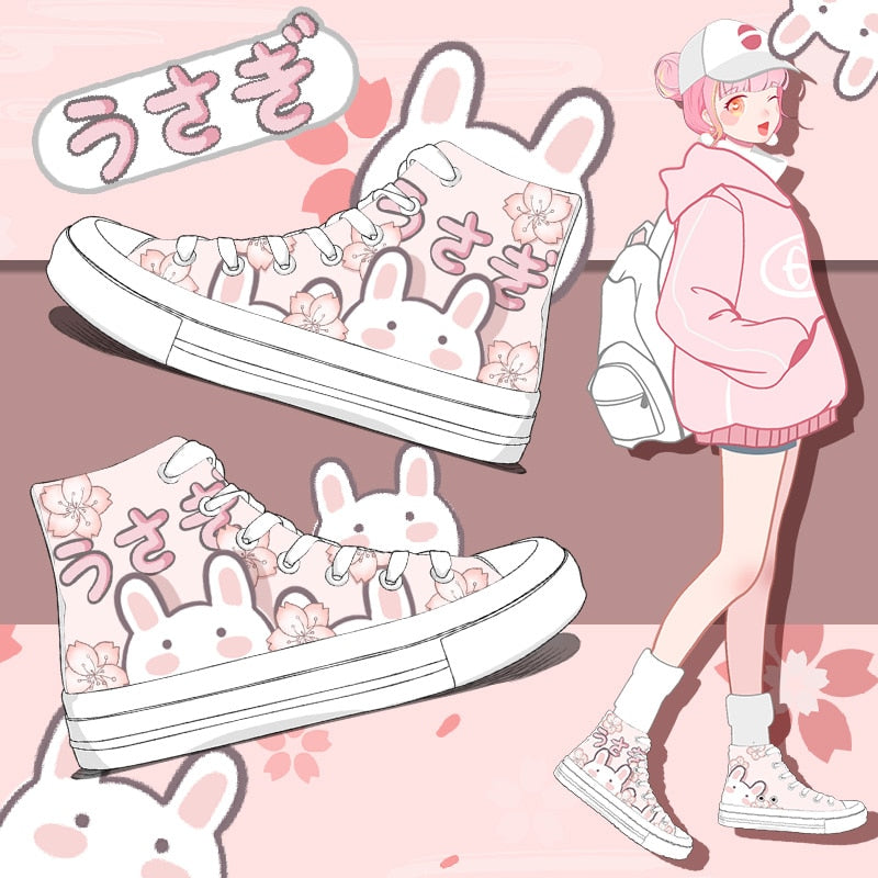 Usagi Blossom High Tops – Kawaii Bunny Sneakers