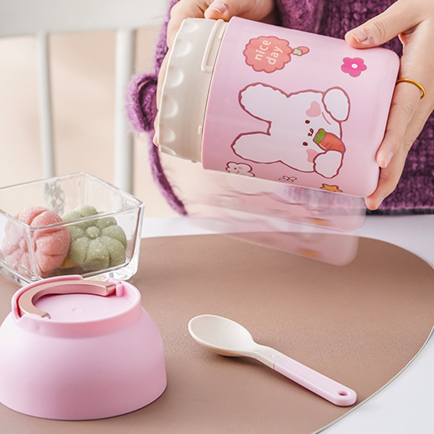 Kawaii Magic Thermos – 3-Layer Bunny & Unicorn