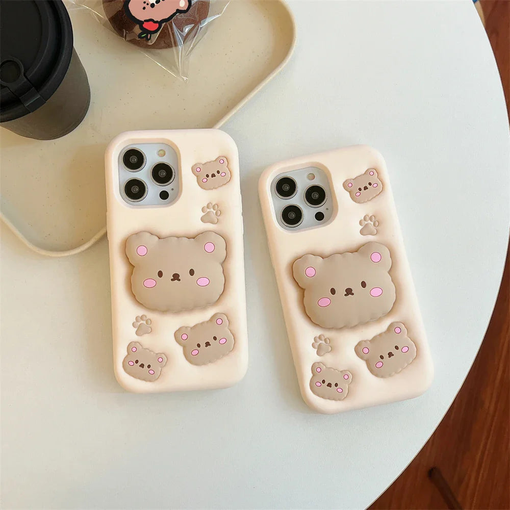 SnuggleBear Pop Case – Puffy Bear Charm for iPhone