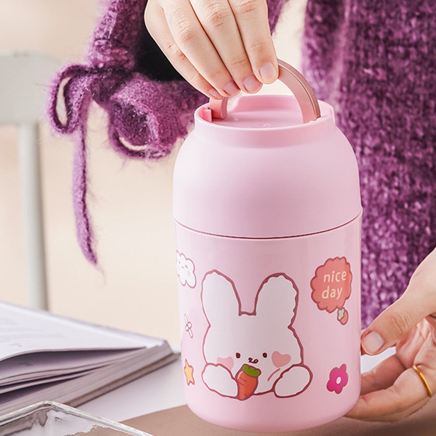 Kawaii Magic Thermos – 3-Layer Bunny & Unicorn