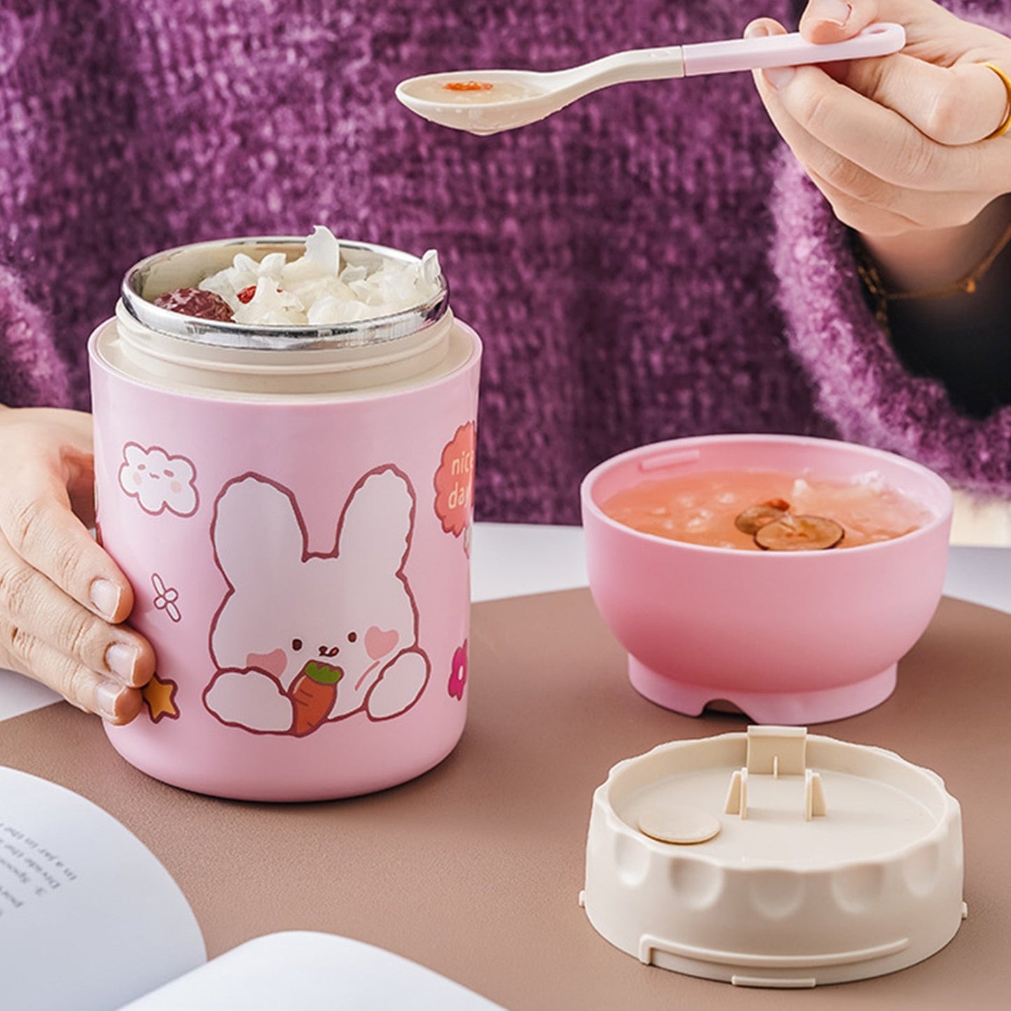 Kawaii Magic Thermos – 3-Layer Bunny & Unicorn