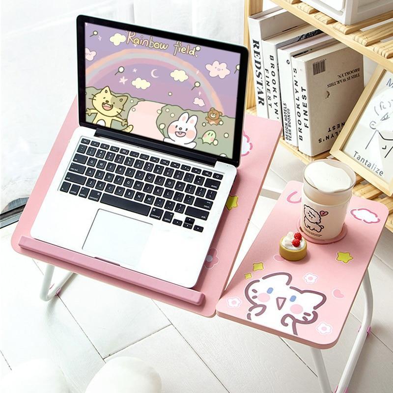 Kawaii Foldable Laptop Table – Adjustable, Cozy & Cute