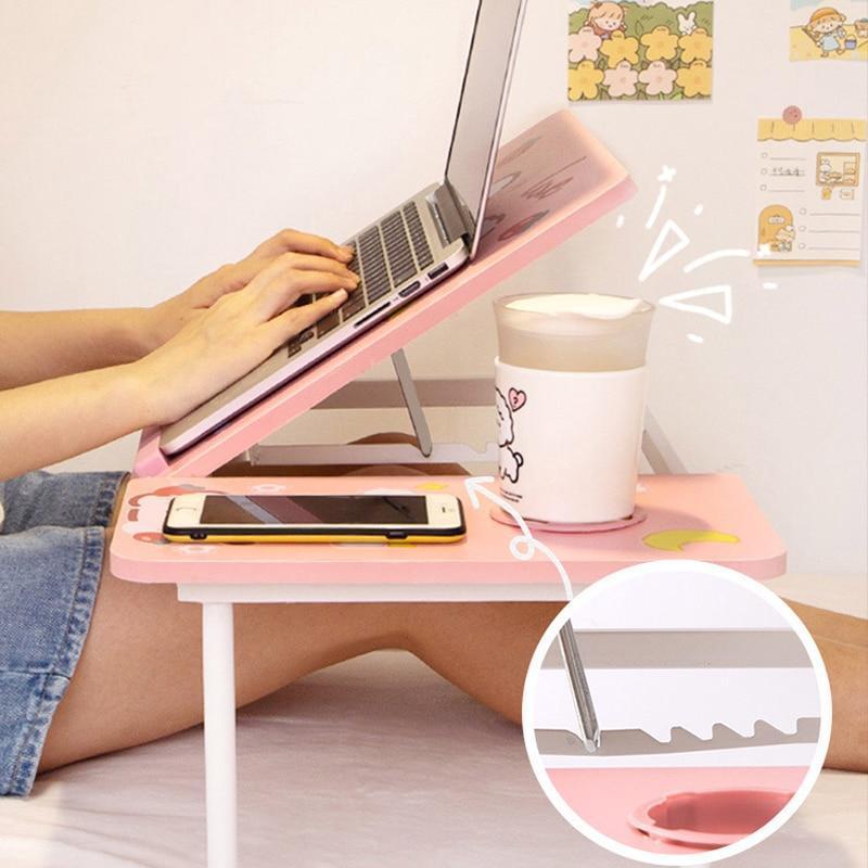 Kawaii Foldable Laptop Table – Adjustable, Cozy & Cute
