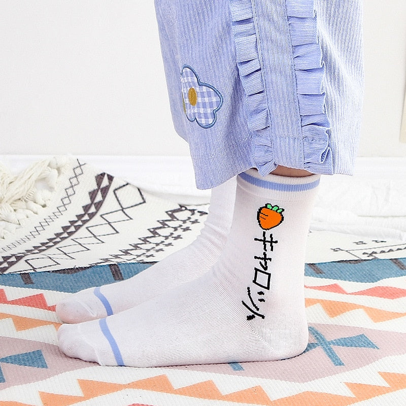 Kawaii Fruit & Message Socks – Harajuku Style Cuties