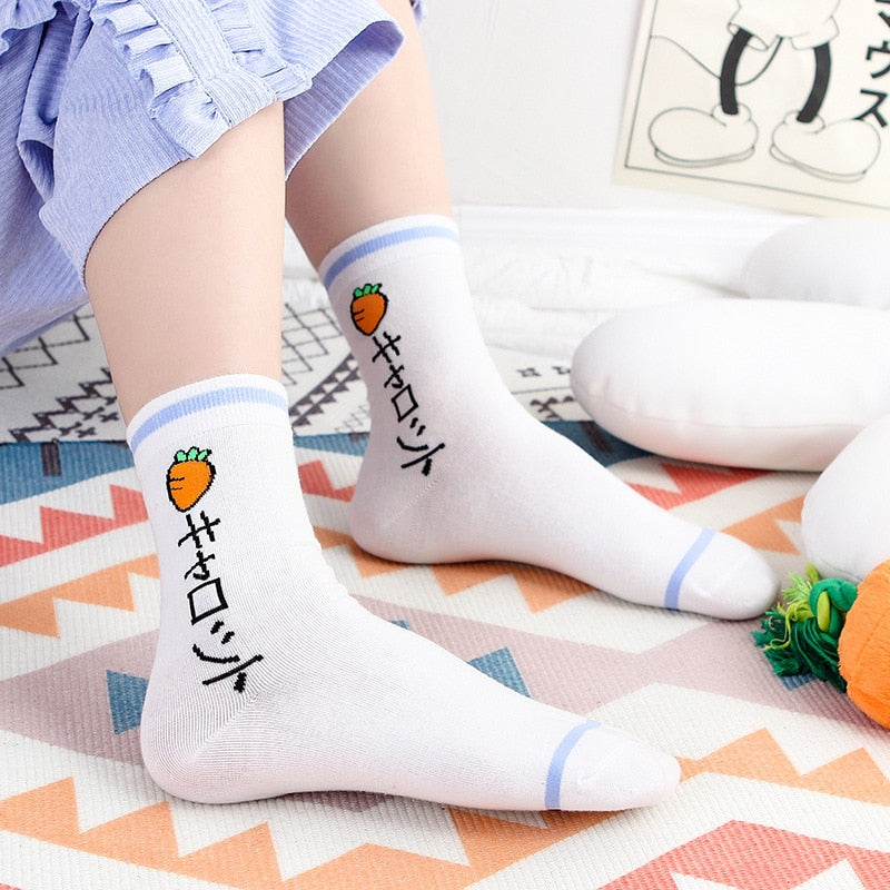 Kawaii Fruit & Message Socks – Harajuku Style Cuties