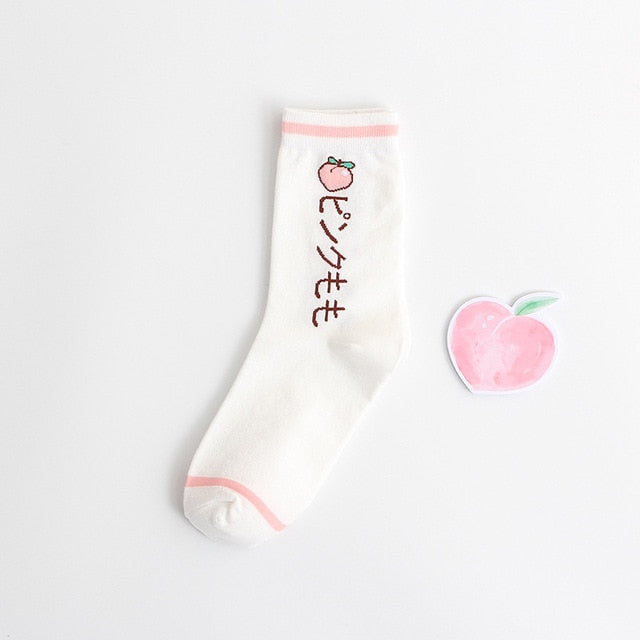 Kawaii Fruit & Message Socks – Harajuku Style Cuties