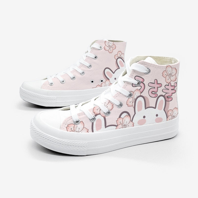 Usagi Blossom High Tops – Kawaii Bunny Sneakers