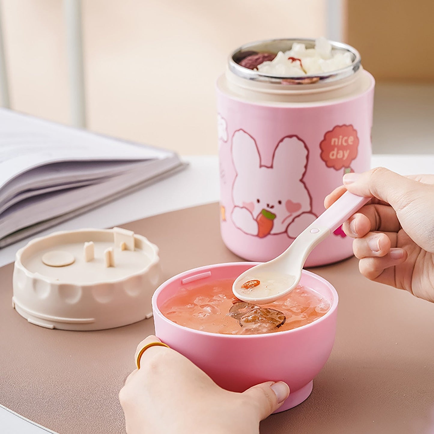 Kawaii Magic Thermos – 3-Layer Bunny & Unicorn