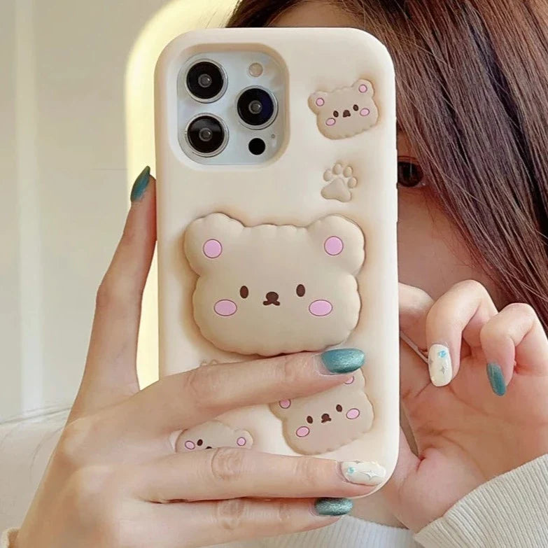 SnuggleBear Pop Case – Puffy Bear Charm for iPhone