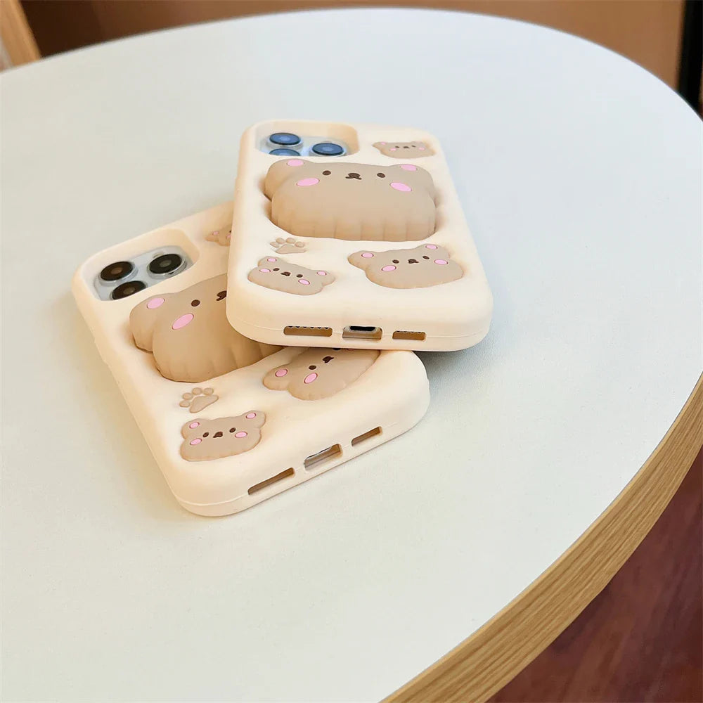 SnuggleBear Pop Case – Puffy Bear Charm for iPhone