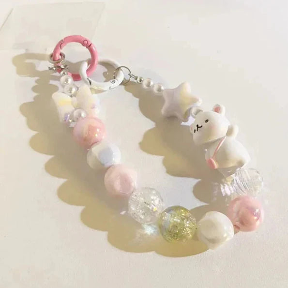 Sweet Pastel Bear Charm Wrist & Phone Strap