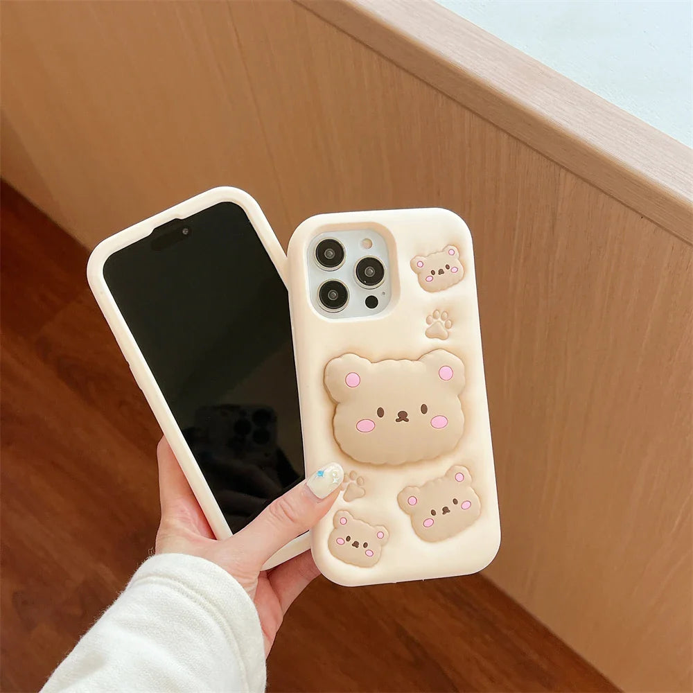 SnuggleBear Pop Case – Puffy Bear Charm for iPhone