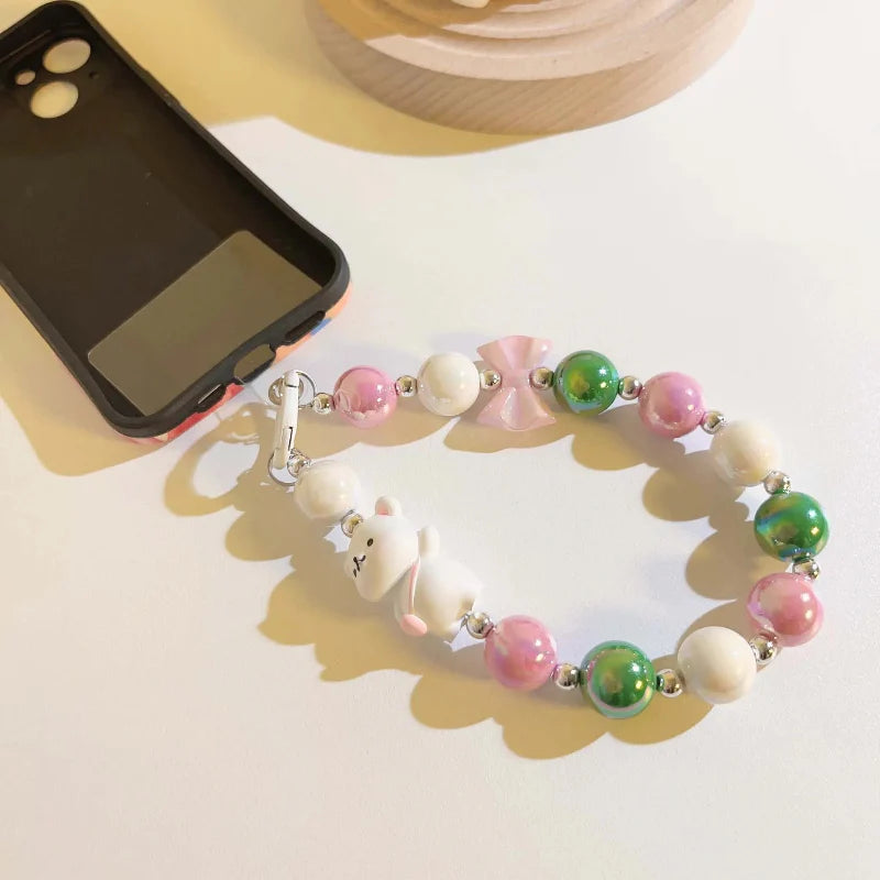 Sweet Pastel Bear Charm Wrist & Phone Strap