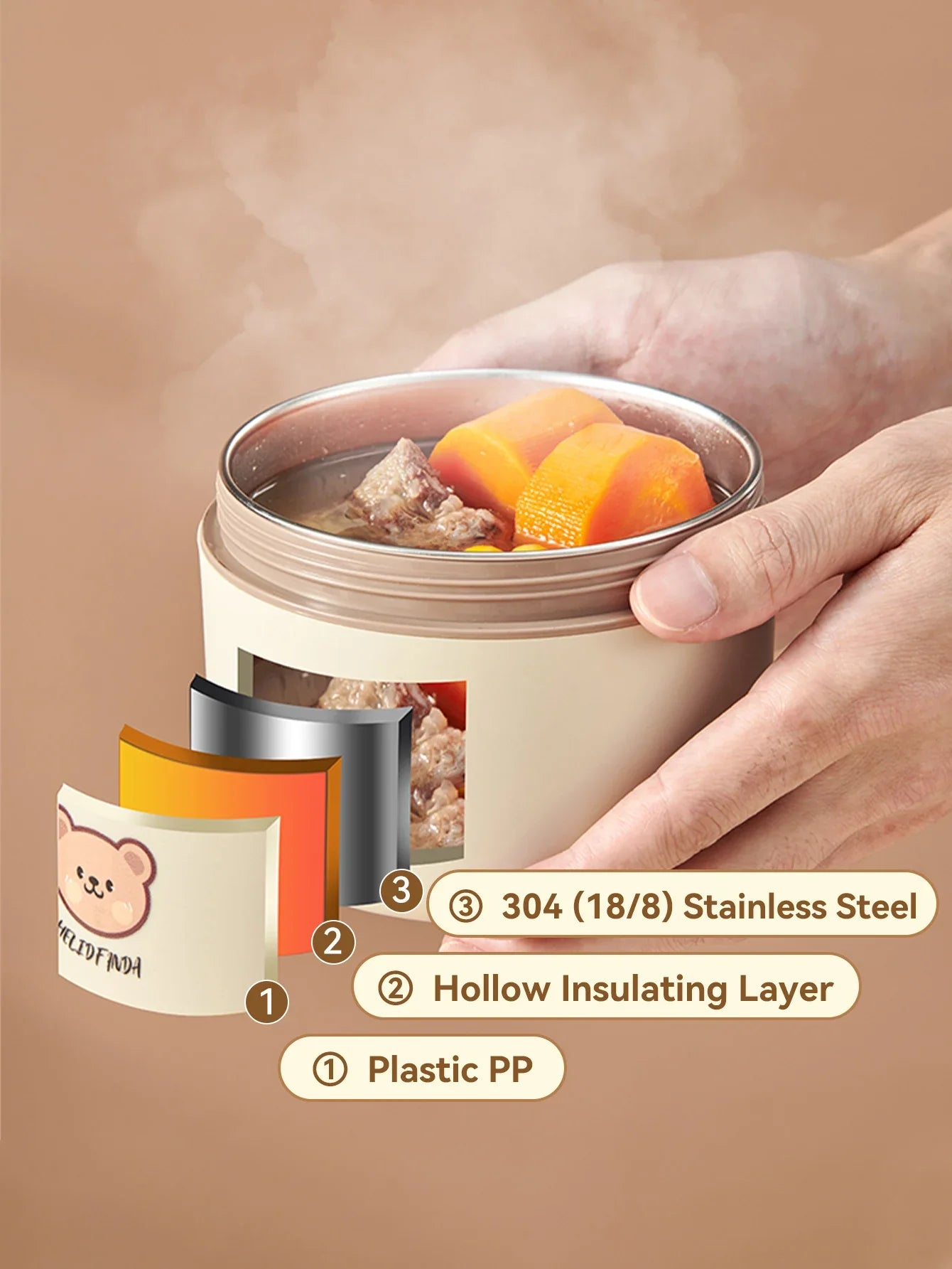 Bear & Bliss – Kawaii Bento Box Set with Thermal Tote