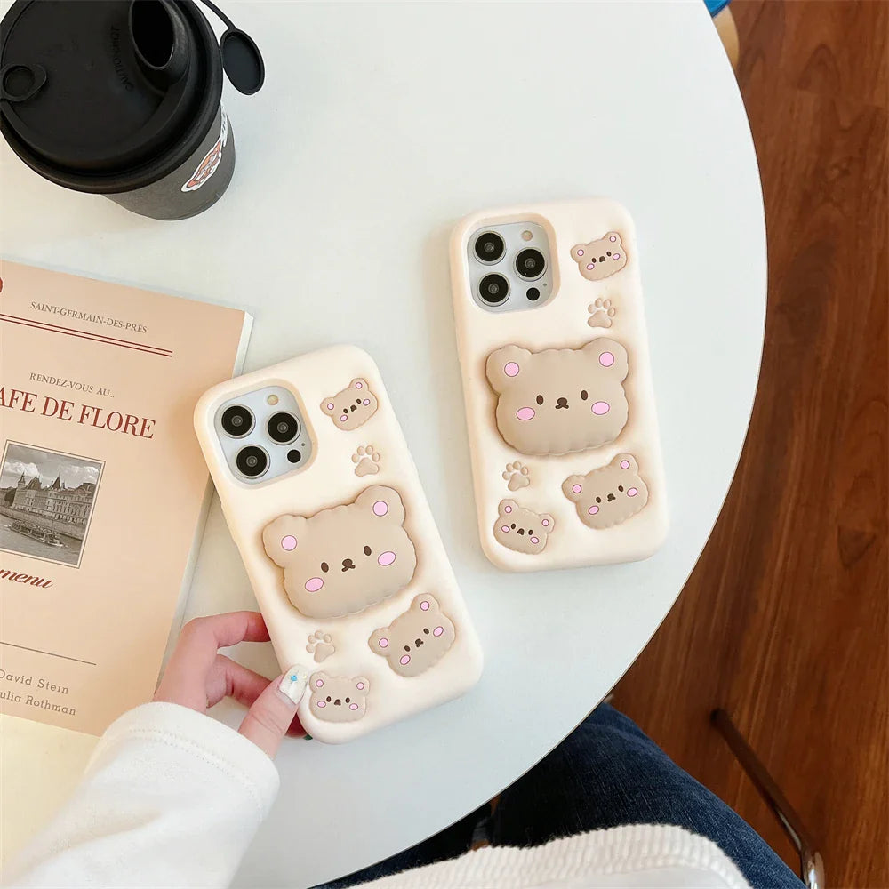 SnuggleBear Pop Case – Puffy Bear Charm for iPhone