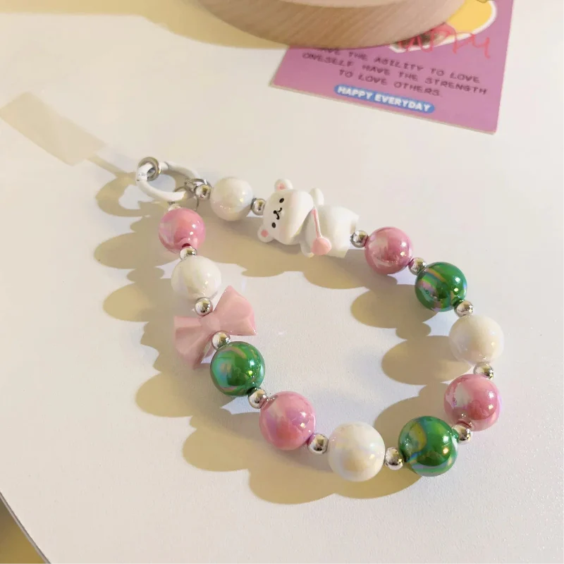 Sweet Pastel Bear Charm Wrist & Phone Strap
