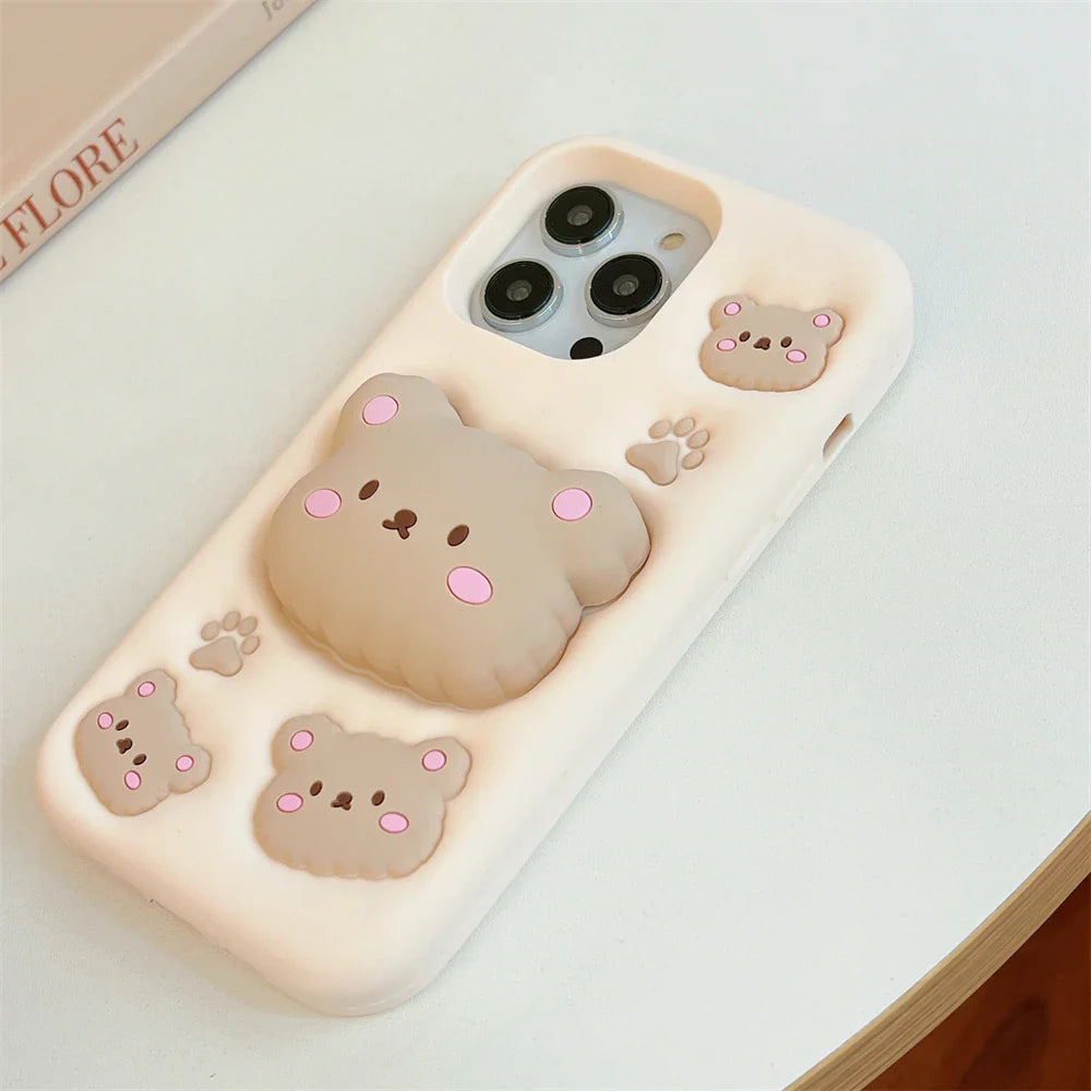 SnuggleBear Pop Case – Puffy Bear Charm for iPhone