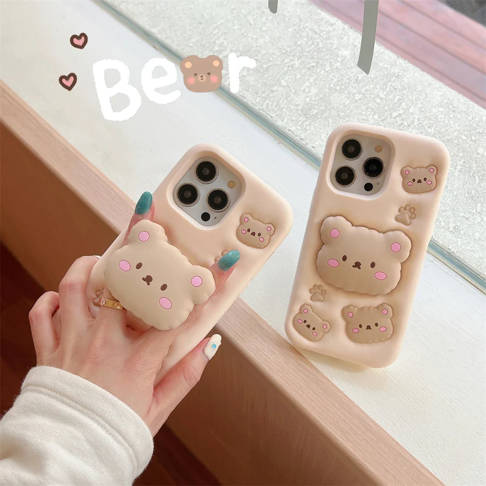 SnuggleBear Pop Case – Puffy Bear Charm for iPhone