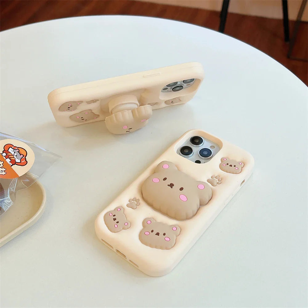 SnuggleBear Pop Case – Puffy Bear Charm for iPhone