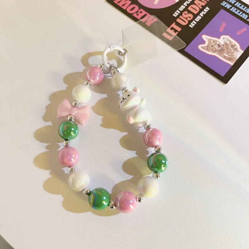 Sweet Pastel Bear Charm Wrist & Phone Strap