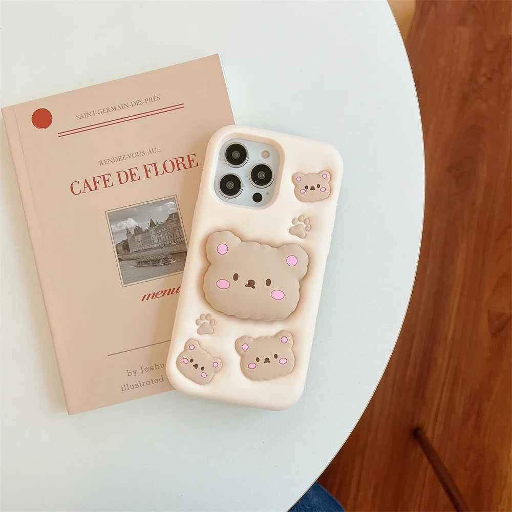SnuggleBear Pop Case – Puffy Bear Charm for iPhone