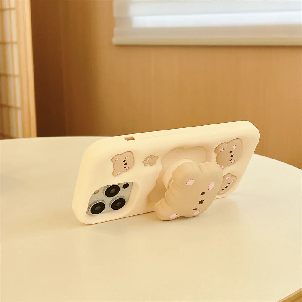SnuggleBear Pop Case – Puffy Bear Charm for iPhone