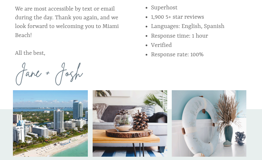 Modern Vacation Home Welcome Template | Miami Beach Rental Guide PDF